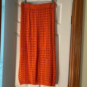 Orange crochet skirt